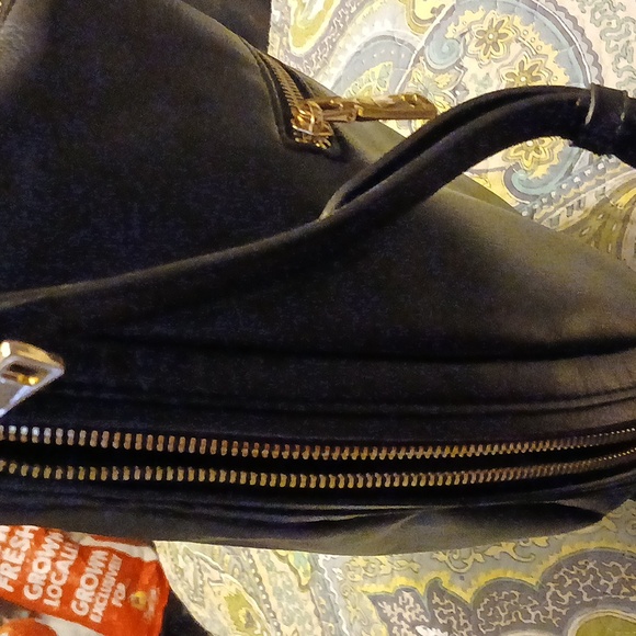 INC Koleene Cognac Hobo Bag Purse Handbag Black - Picture 8 of 9